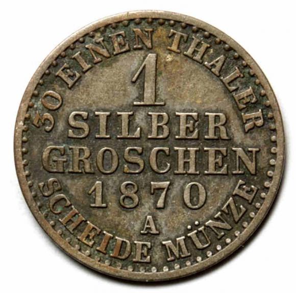 1 silber groschen 1870 Wilhelm I Hohenzollern Niemcy Berlin (2)