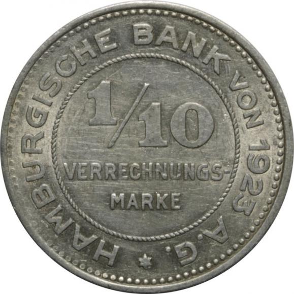 1/10 verrechnungsmarke 1923 Hamburg (1)