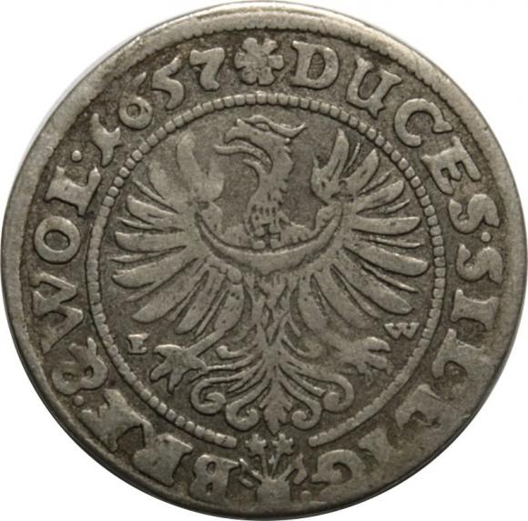 3 krajcary 1657 Jerzy III, Ludwik IV, Chrystian Księstwo Brzesko-Legnicko-Wołowskie Brzeg (2)