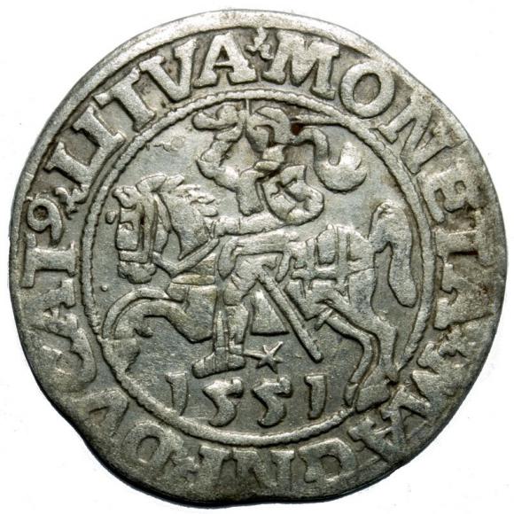 Półgrosz 1551 Zygmunt II August Wilno (1)