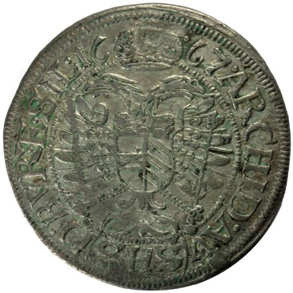 3 krajcary 1667 Leopold I Habsburg Wrocław (2)