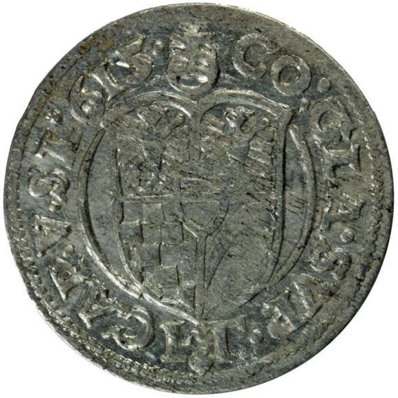 3 krajcary 1615 Karol II Podiebradowicz Księstwo Ziębicko - Oleśnickie Oleśnica