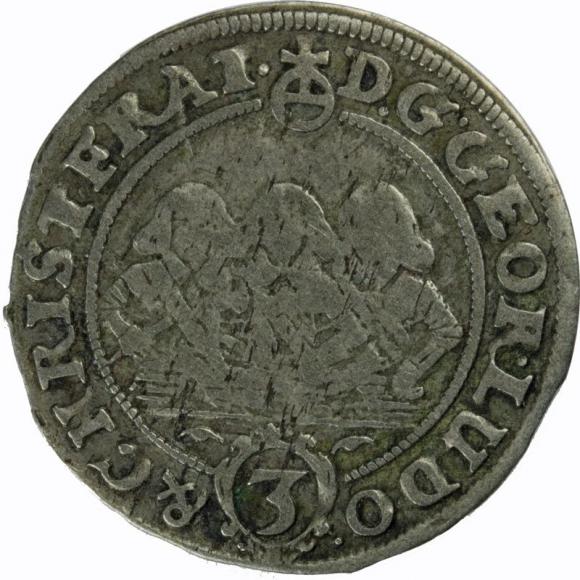 3 krajcary 1656 Jerzy III, Ludwik IV, Chrystian, Księstwo Brzesko - Legnicko - Wołowskie, Brzeg (1)