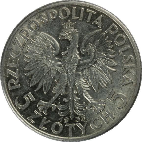 5 złotych 1933 Głowa Kobiety II RP Warszawa (2)