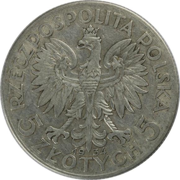 5 złotych 1934 Głowa Kobiety II RP Warszawa