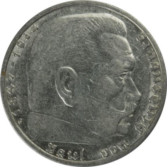 2 marki 1937 G Paul von Hindenburg Niemcy Karlsruhe (1)