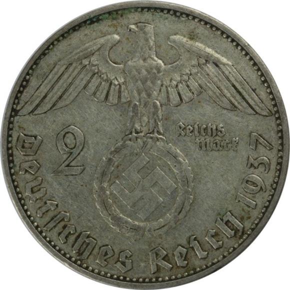 2 marki 1937 J Paul von Hindenburg Niemcy Hamburg