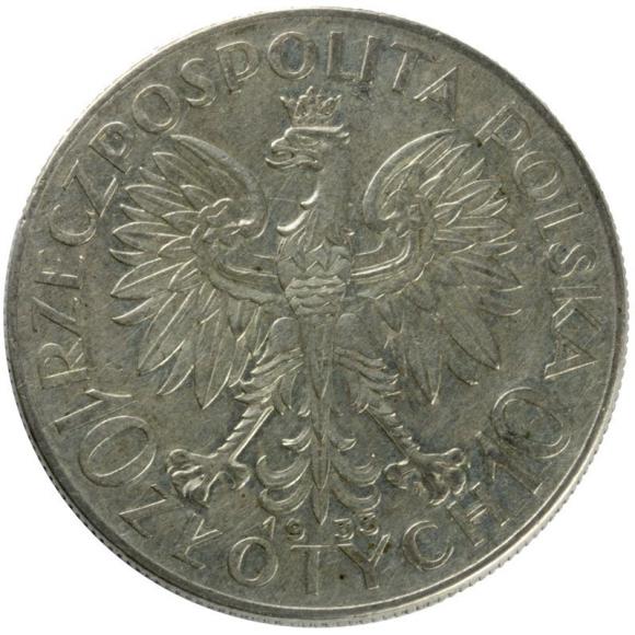 10 złotych 1933 Głowa Kobiety II RP Warszawa (2)