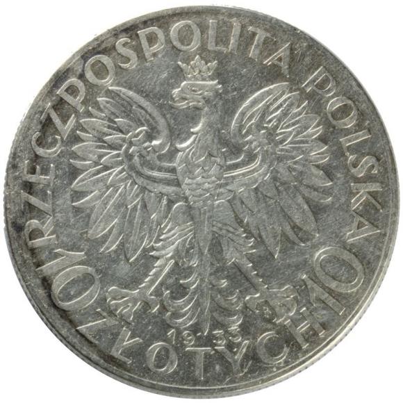 10 złotych 1933 Głowa Kobiety II RP Warszawa (2)