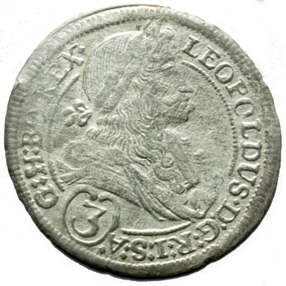 3 krajcary 1698 Leopold I Habsburg Austria Graz (1)