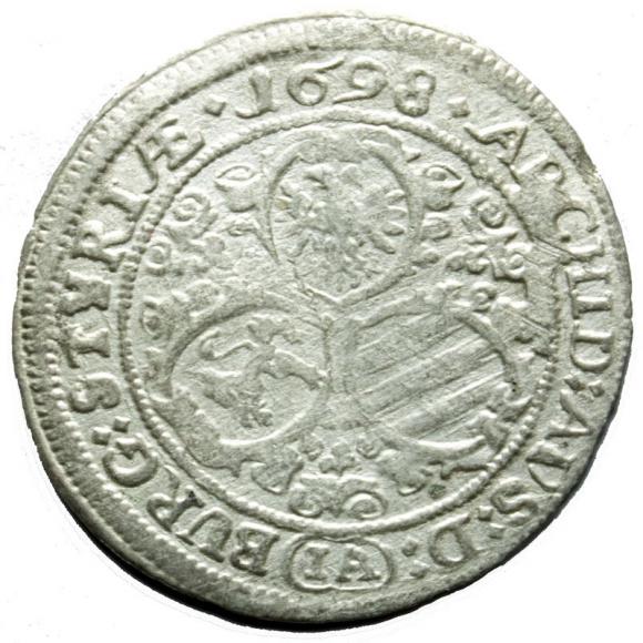 3 krajcary 1698 Leopold I Habsburg Austria Graz (2)