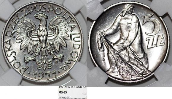 5 złotych 1971 Rybak GRADING NGC (1)