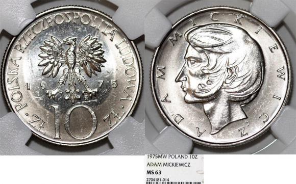 10 złotych 1975 Adam Mickiewicz GRADING NGC (1)