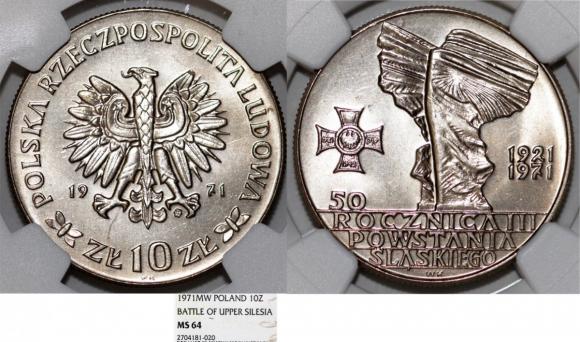 10 złotych 1971 Powstanie Śląskie GRADING NGC (1)