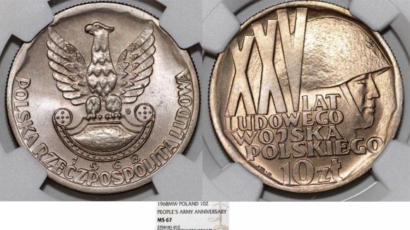 10 zł 1968 XXV lat Wojska Polskiego GRADING NGC (1)