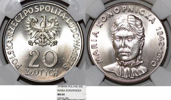 20 złotych 1978 Maria Konopnicka GRADING NGC (1)