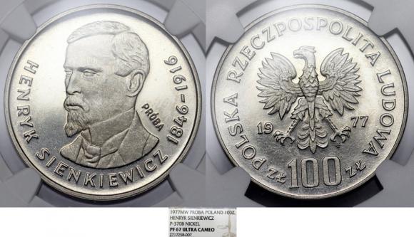 100 złotych 1977 Henryk Sienkiewicz próba GRADING (1)