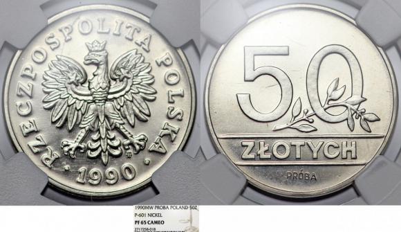 50 złotych 1990 próba GRADING NGC (1)