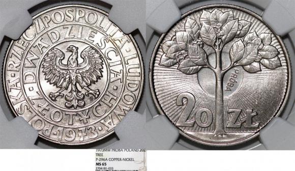 20 złotych 1973 drzewo próba GRADING NGC (1)