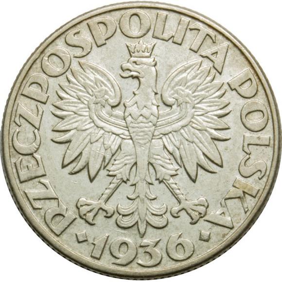 2 złote 1936 Żaglowiec II RP Warszawa (2)