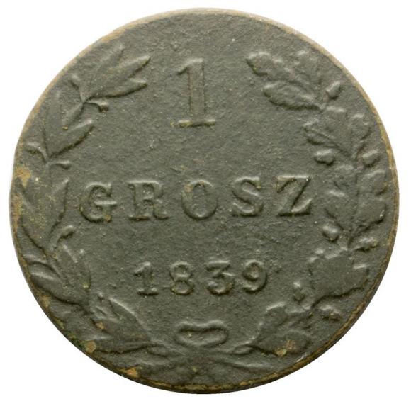 1 grosz 1839 Mikołaj I Romanow Królestwo Polskie Warszawa (1)