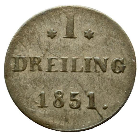1 dreiling 1851 Hamburg
