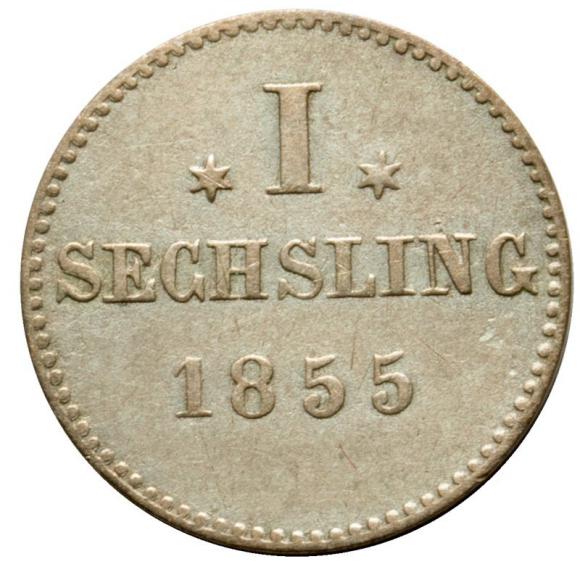 1 sechsling 1855 Hamburg