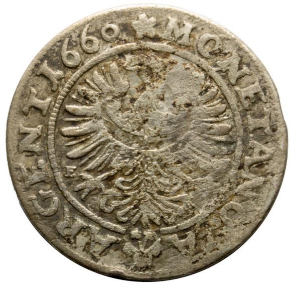 3 krajcary 1660 Ludwik II Brzeski Księstwo Brzesko - Legnicko - Wołowskie