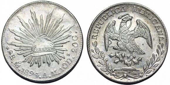 8 reali 1894 Mo-AM Meksyk srebro (1)
