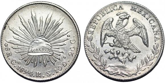 8 reali 1894 Go-RS Guanajuato Meksyk srebro (1)