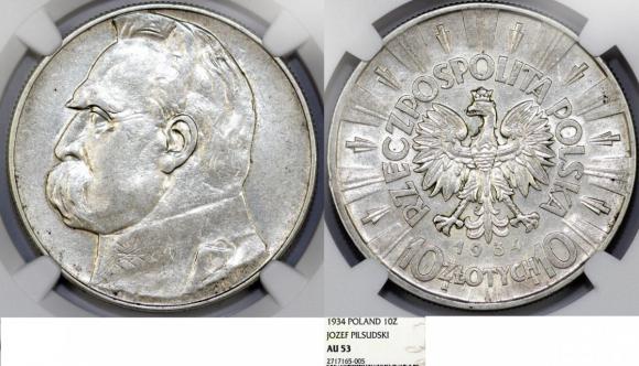 10 złotych 1934 Józef Piłsudski srebro AU 53 (1)