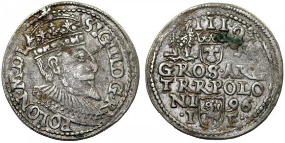 Trojak 1596 Zygmunt III Waza Olkusz (1)