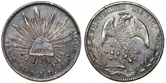 8 reali 1880 Meksyk CN J.D. srebro (1)