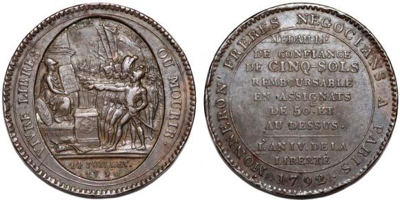 5 soli 1792 Ludwik XVI Konstytucja Francja (1)