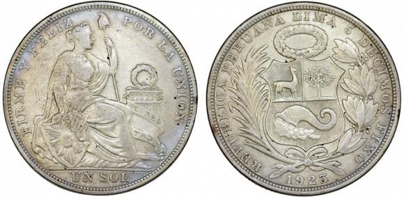 1 sol 1923 Peru srebro (1)