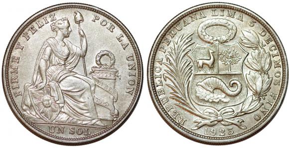 1 sol 1923 Peru srebro (1)
