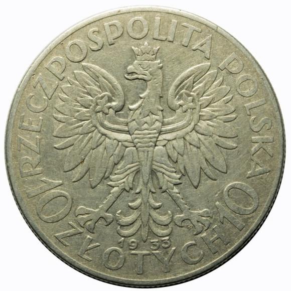 10 złotych 1933 Głowa Kobiety II RP Warszawa