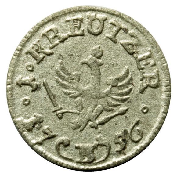 1 krajcar 1756 Fryderyk II Wielki Niemcy Wrocław (2)