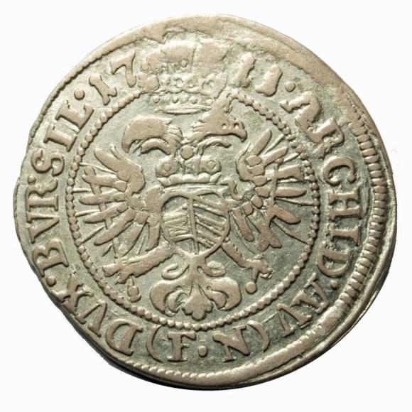 3 krajcary 1711 Józef I Habsburg Śląsk Wrocław (2)