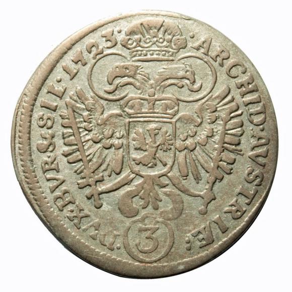 3 krajcary 1723 Karol VI Habsburg Śląsk Wrocław (2)
