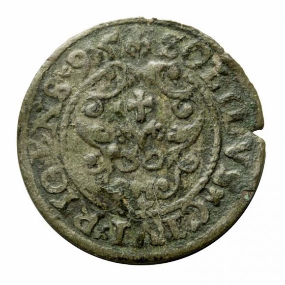 Szeląg 1595 Zygmunt III Waza Ryga (2)