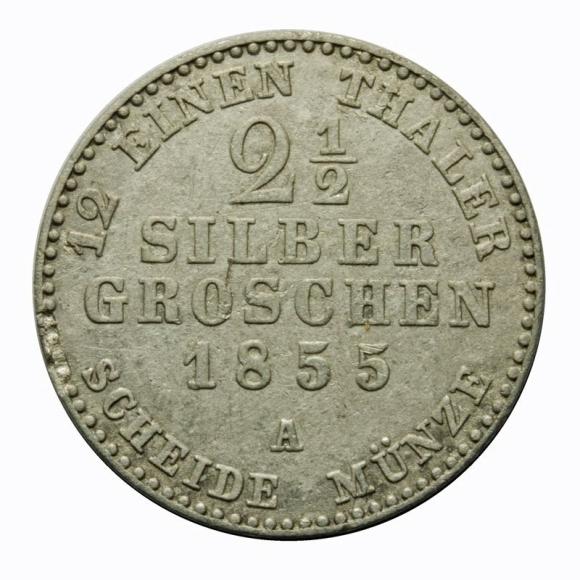 2 1/2 silber groschen 1855 Fryderyk Wilhelm IV Niemcy Berlin (2)