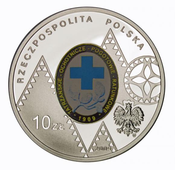 10 zł 2009 100 rocznica powstania Tatrzańskiego Ochotniczego Pogotowia Ratunkowego (2)