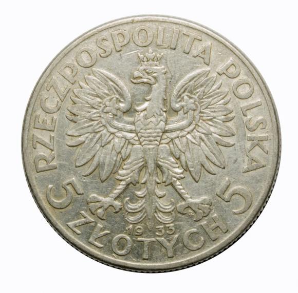 5 złotych 1933 Głowa kobiety II RP Londyn