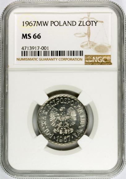 1 złoty 1967 MS 66 NGC (1)