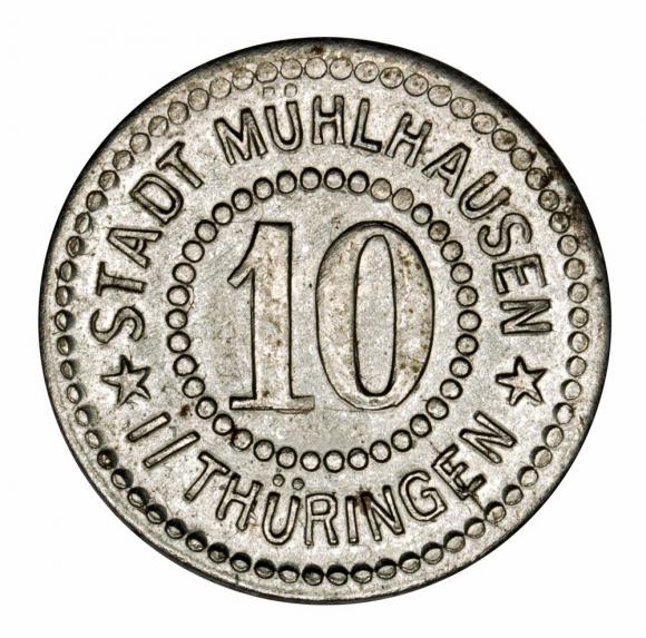 10 fenigów 1917 Muhlhausen Saksonia