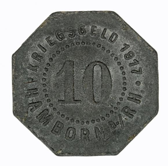 10 fenigów 1917 Hamborn Nadrenia