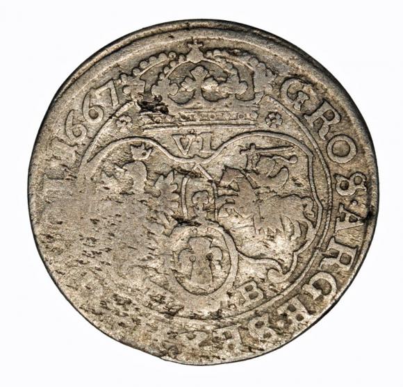 Szóstak 1667 Jan Kazimierz Bydgoszcz (2)