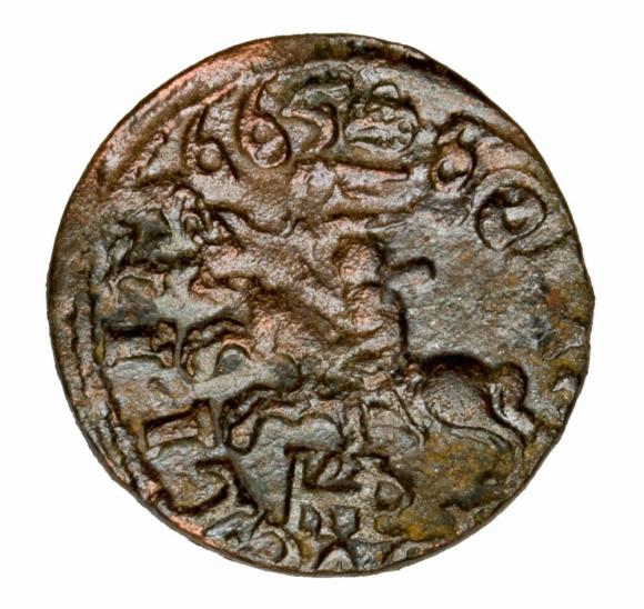 Szeląg 1665 Jan Kazimierz Wilno (2)