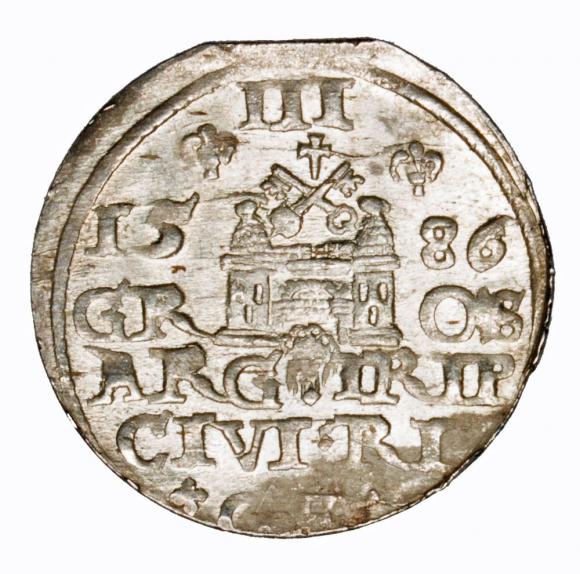 Trojak 1586 Stefa Batory Ryga (2)